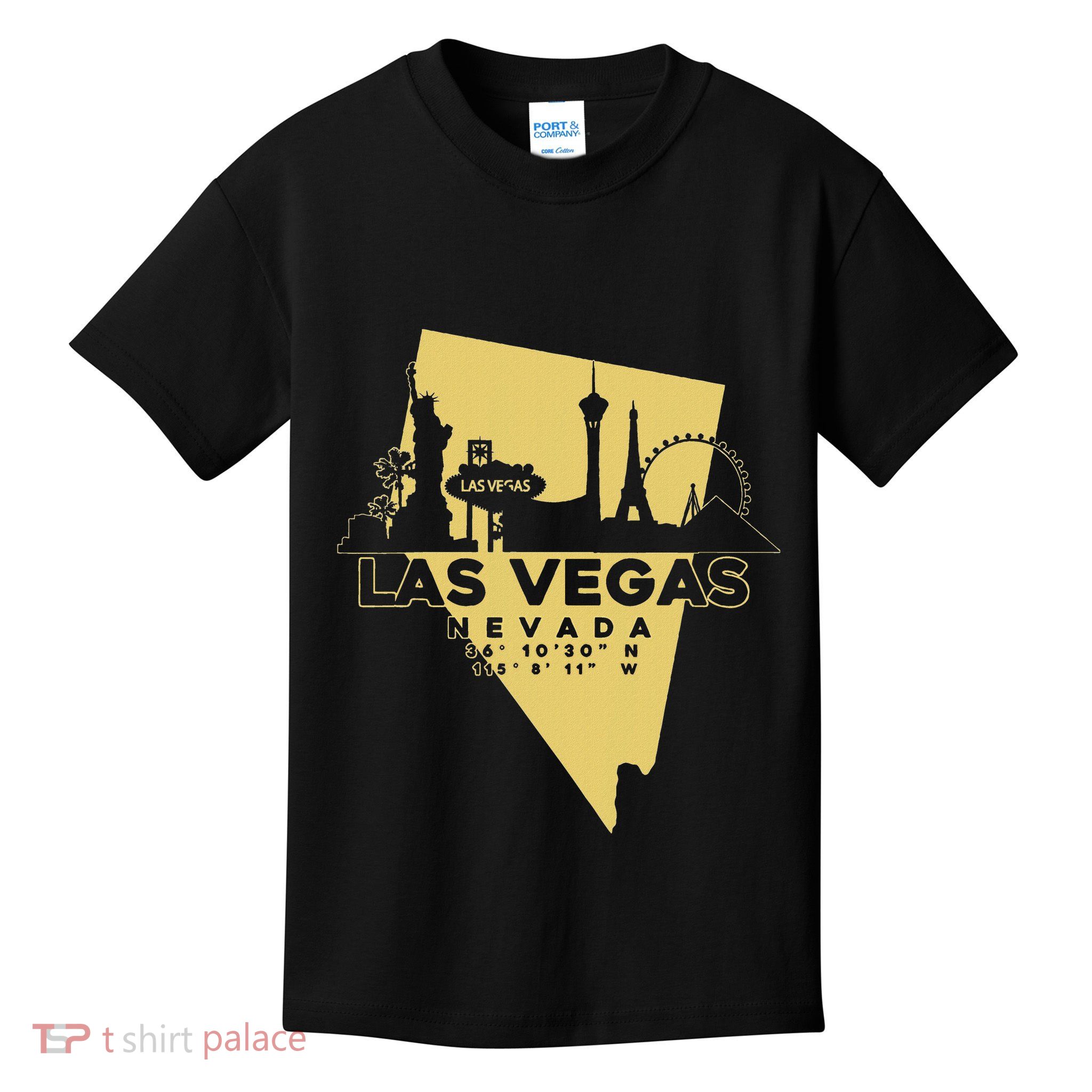Las Vegas Nevada Skyline Gps Coordinates Kids T-Shirt
