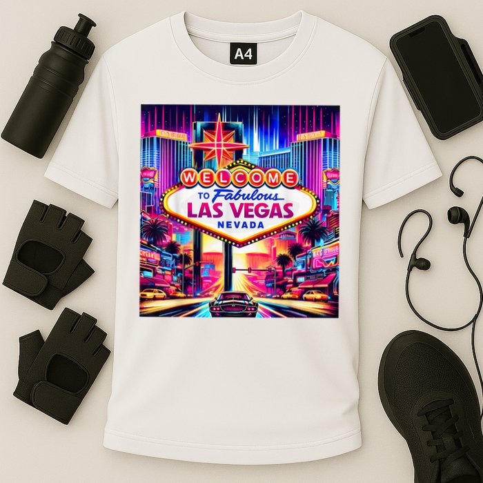 Las Vegas Nevada Design Las Vegas Souvenir Cooling Performance Crew T-Shirt