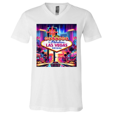 Las Vegas Nevada Design Las Vegas Souvenir V-Neck T-Shirt