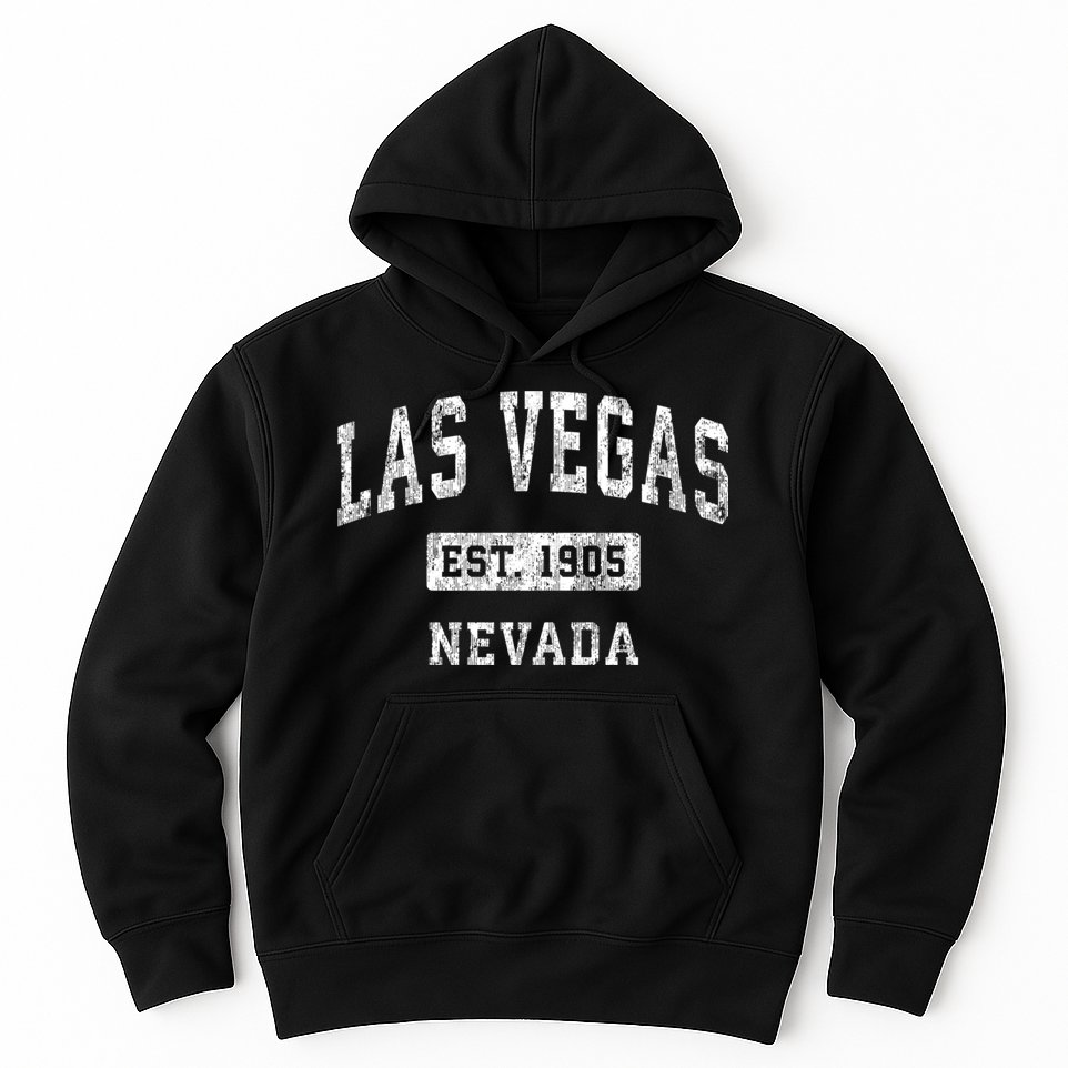 Las Vegas Nevada Nv Vintage Established Sports Hoodie