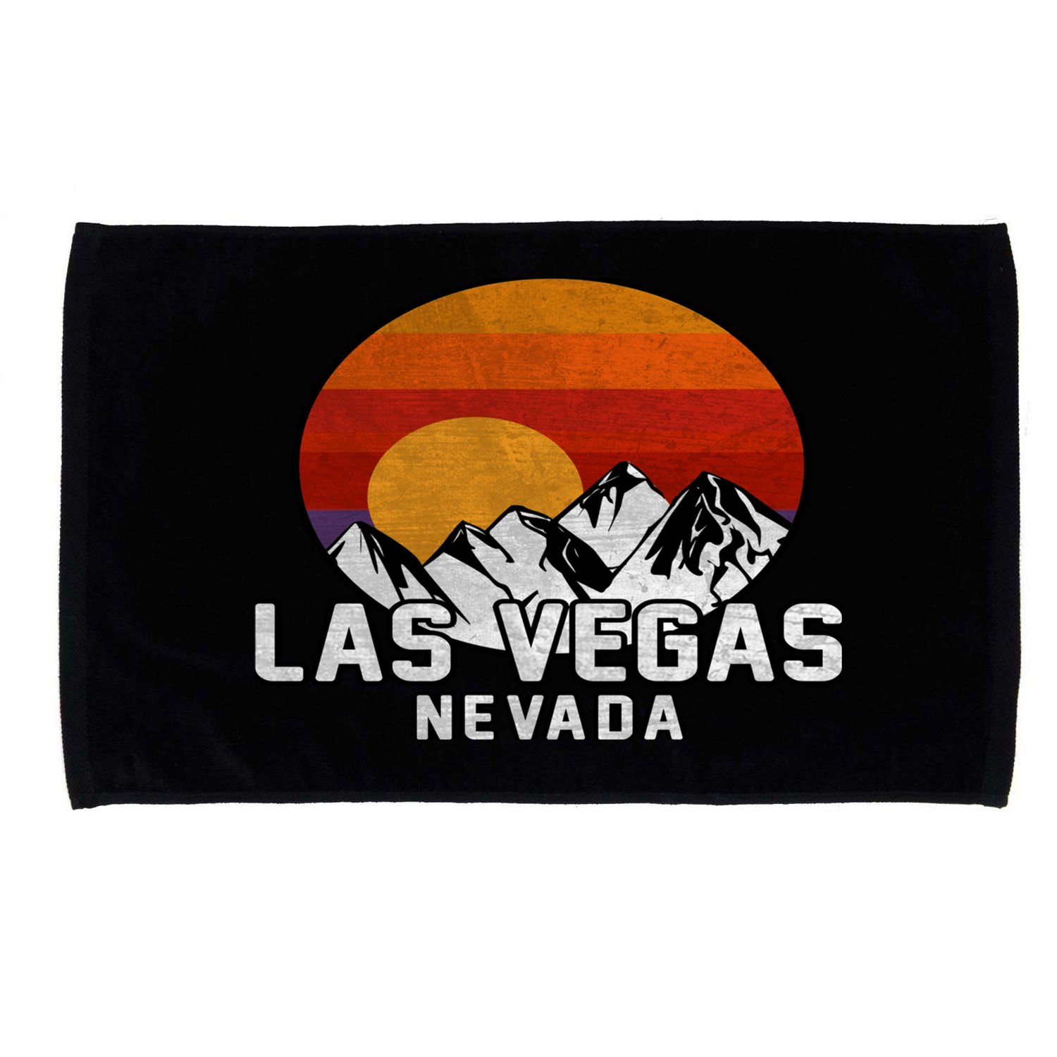 Las Vegas Nevada Retro Mountain Sunset Microfiber Hand Towel