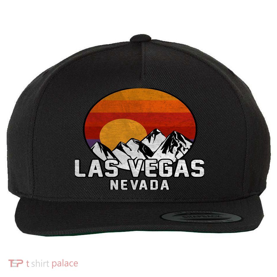 Las Vegas Nevada Retro Mountain Sunset Wool Snapback Cap