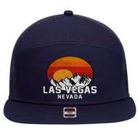 Las Vegas Nevada Retro Mountain Sunset 7 Panel Mesh Trucker Snapback Hat