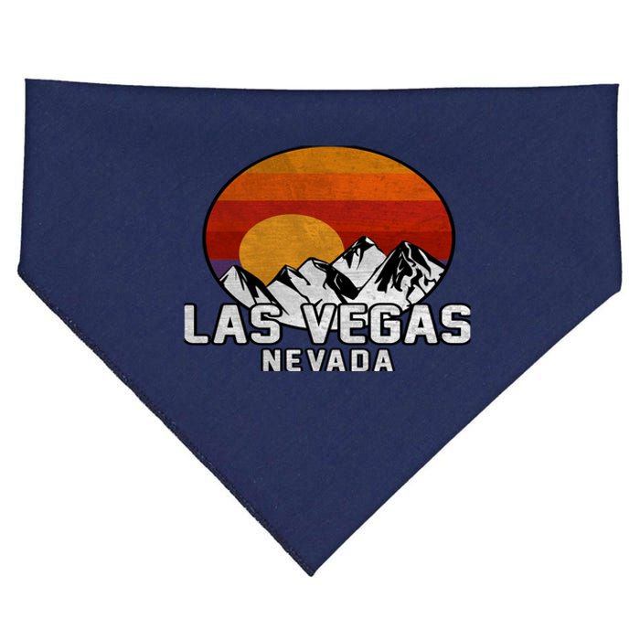 Las Vegas Nevada Retro Mountain Sunset USA-Made Doggie Bandana