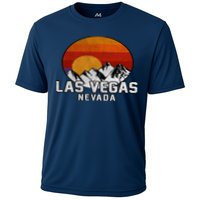Las Vegas Nevada Retro Mountain Sunset Cooling Performance Crew T-Shirt