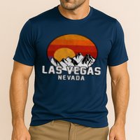 Las Vegas Nevada Retro Mountain Sunset Cooling Performance Crew T-Shirt