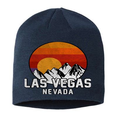 Las Vegas Nevada Retro Mountain Sunset Sustainable Beanie