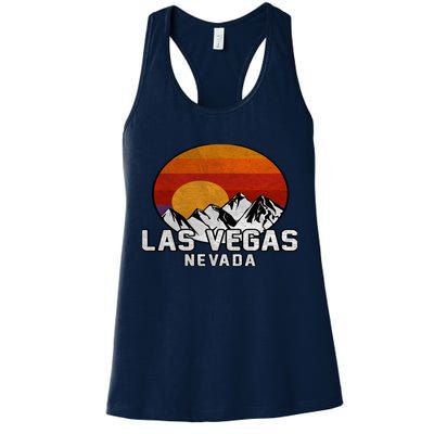 Las Vegas Nevada Retro Mountain Sunset Womens Tank Top