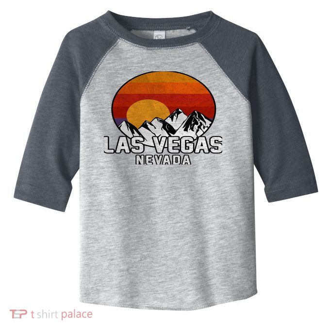 Las Vegas Nevada Retro Mountain Sunset Toddler Fine Jersey T-Shirt