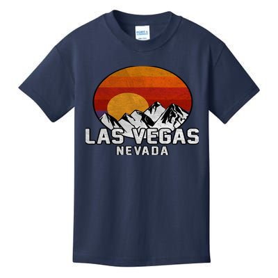 Las Vegas Nevada Retro Mountain Sunset Kids T-Shirt