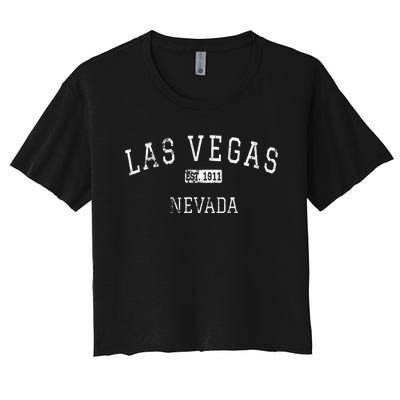 Las Vegas Nevada Nv Vintage Women's Crop Top Tee