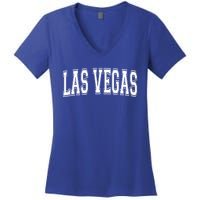 Las Vegas Nv Nevada Usa Vintage Sports Varsity Style Gift Women's V-Neck T-Shirt