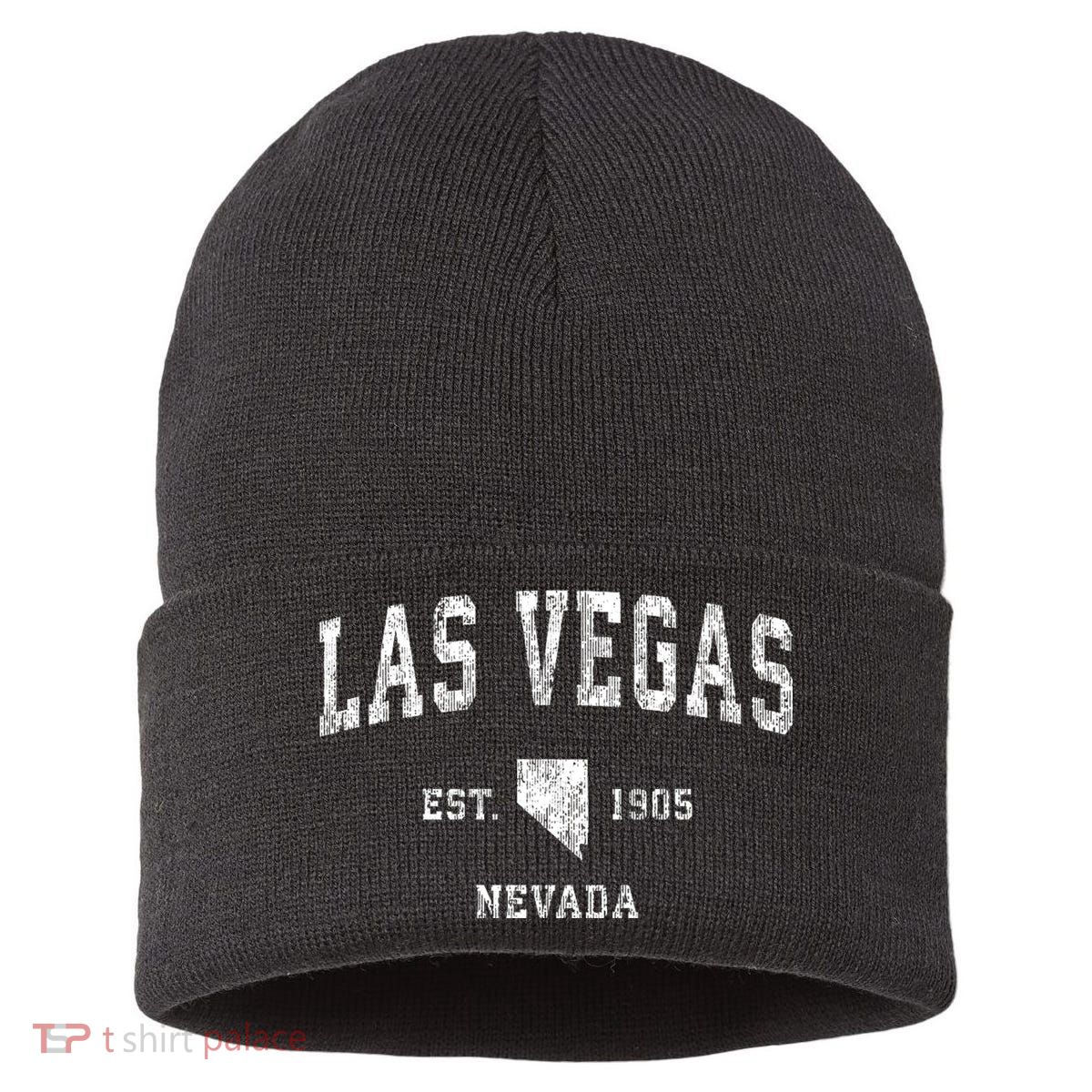 Las Vegas Nevada Nv Vintage Athletic Sports Sustainable Knit Beanie