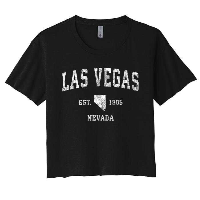 Las Vegas Nevada Nv Vintage Athletic Sports Women's Crop Top Tee