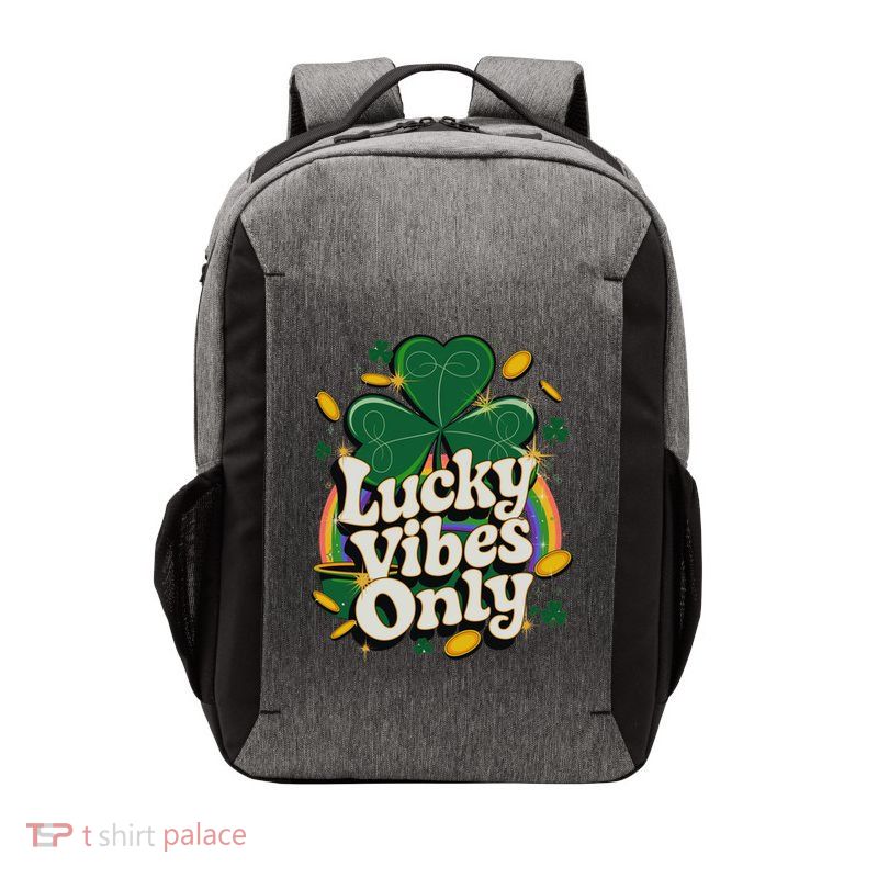 Lucky Vibes Only St PatrickS Day Clover Design Irish Pride Gift Vector Backpack