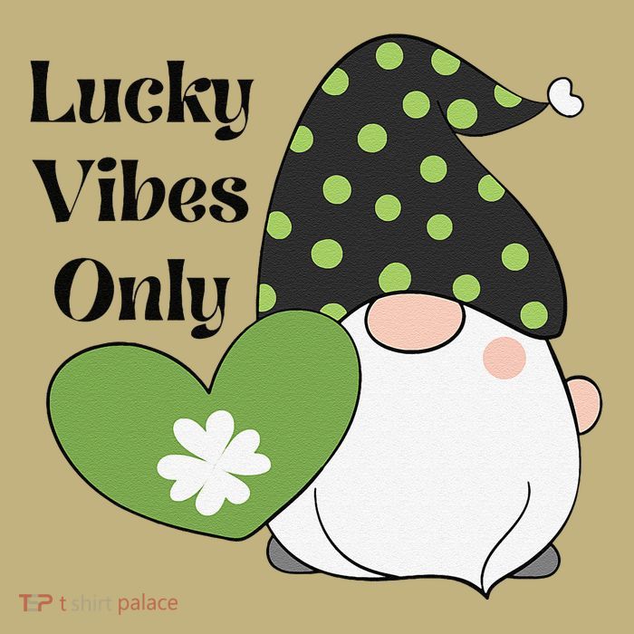 Lucky Vibes Only Gnome St PatrickS Day Button