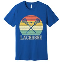 Lacrosse Vintage Retro Lacrosse Stick Sun Gifts Premium T-Shirt