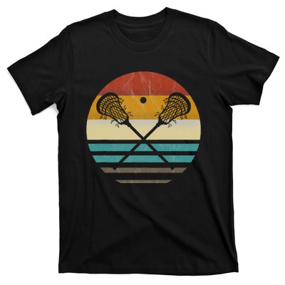 Lacrosse Vintage Retro Lacrosse Stick Sun Gift T-Shirt