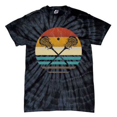 Lacrosse Vintage Retro Lacrosse Stick Sun Gift Tie-Dye T-Shirt