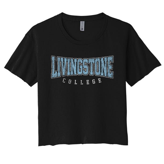 Livingstone Vintage Retro College Athletic Sports Women's Crop Top Tee