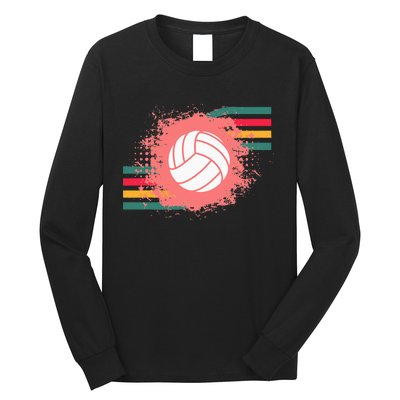 Love Volleyball Retro Vintage Vibe Team Tournament Teen Girl Long Sleeve Shirt