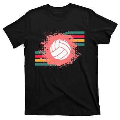 Love Volleyball Retro Vintage Vibe Team Tournament Teen Girl T-Shirt