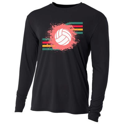 Love Volleyball Retro Vintage Vibe Team Tournament Teen Girl Cooling Performance Long Sleeve Crew