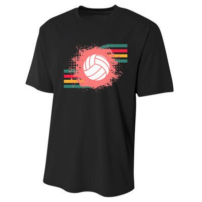 Love Volleyball Retro Vintage Vibe Team Tournament Teen Girl Performance Sprint T-Shirt