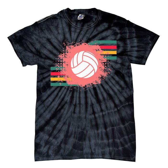 Love Volleyball Retro Vintage Vibe Team Tournament Teen Girl Tie-Dye T-Shirt