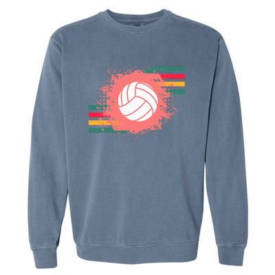 Love Volleyball Retro Vintage Vibe Team Tournament Teen Girl Garment-Dyed Sweatshirt