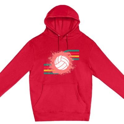 Love Volleyball Retro Vintage Vibe Team Tournament Teen Girl Premium Pullover Hoodie