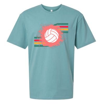 Love Volleyball Retro Vintage Vibe Team Tournament Teen Girl Sueded Cloud Jersey T-Shirt