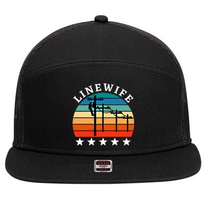 Linewife Vintage Retro Funny Gift 7 Panel Mesh Trucker Snapback Hat