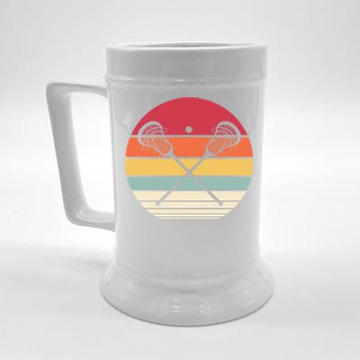 Lacrosse Vintage Retro Lacrosse Stick Sun Gift Beer Stein