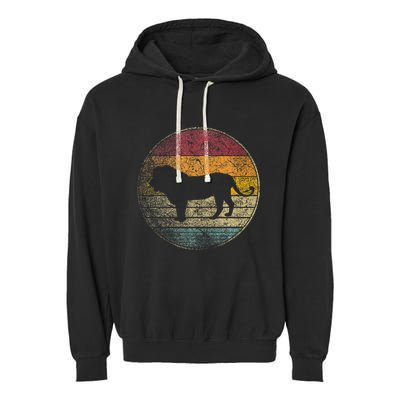 Lion Vintage Retro Cat Zoo Safari Africa Garment-Dyed Fleece Hoodie