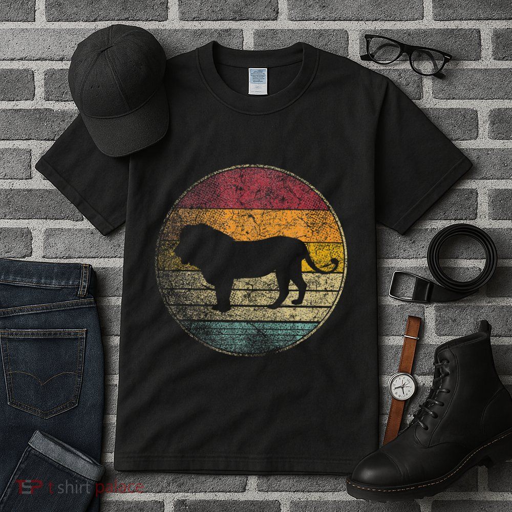 Lion Vintage Retro Cat Zoo Safari Africa Tall T-Shirt