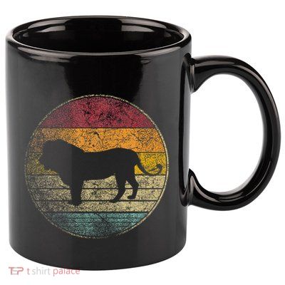 Lion Vintage Retro Cat Zoo Safari Africa 11oz C Handle Ceramic Mug