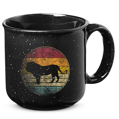 Lion Vintage Retro Cat Zoo Safari Africa 15oz Campfire Ceramic Mug