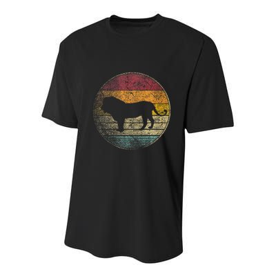 Lion Vintage Retro Cat Zoo Safari Africa Youth Performance Sprint T-Shirt