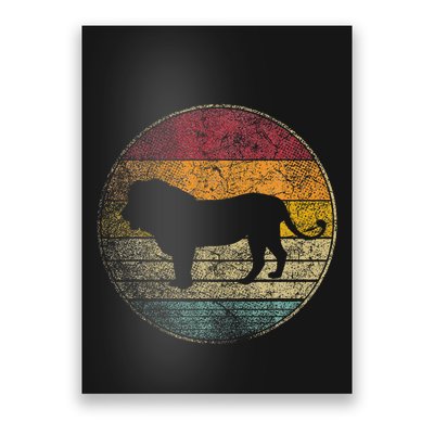 Lion Vintage Retro Cat Zoo Safari Africa Poster