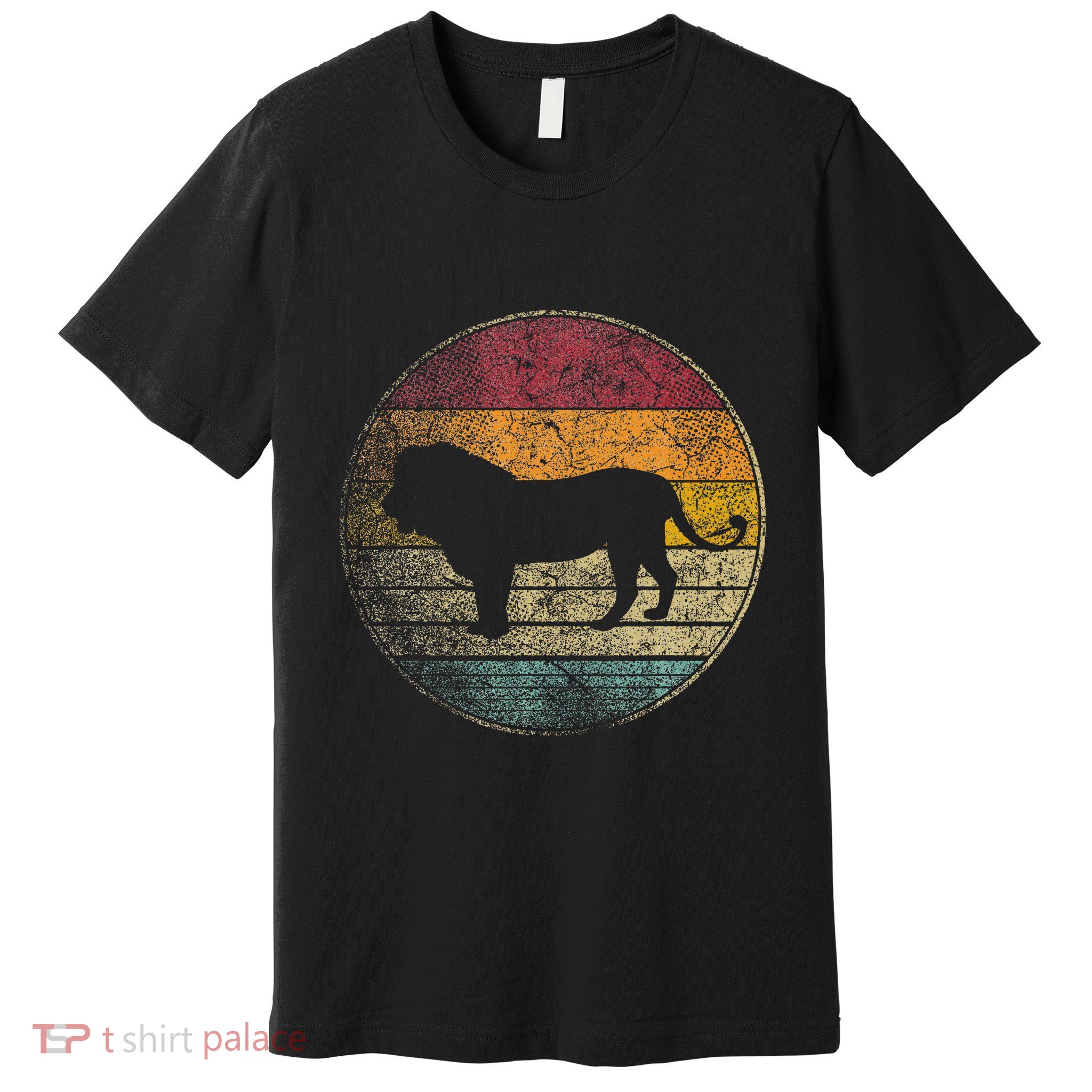 Lion Vintage Retro Cat Zoo Safari Africa Premium T-Shirt