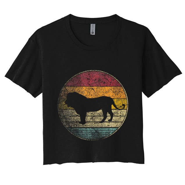 Lion Vintage Retro Cat Zoo Safari Africa Crop Top
