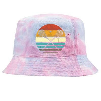 Lacrosse Vintage Retro Lacrosse Stick Sun Gift Tie-Dyed Bucket Hat