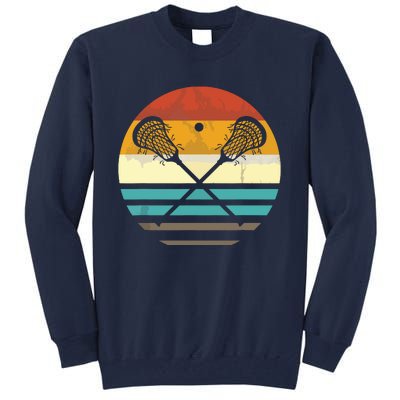 Lacrosse Vintage Retro Lacrosse Stick Sun Gift Tall Sweatshirt