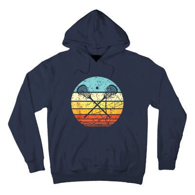 Lacrosse Vintage Retro Lacrosse Stick Sun Gift Tall Hoodie