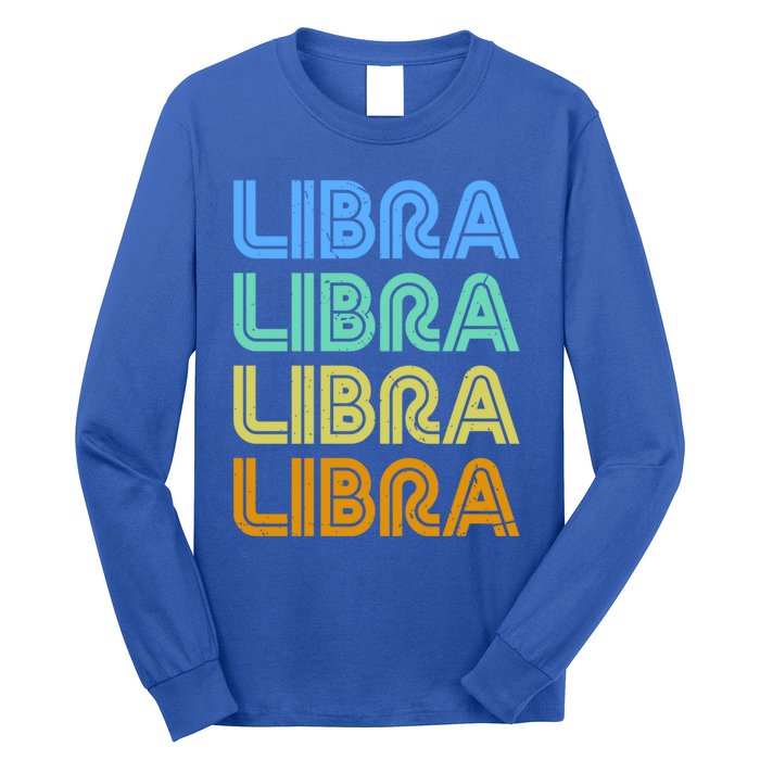 Libra Vintage Retro Design Libra Zodiac Sign / Constellation Cool Gift Long Sleeve Shirt