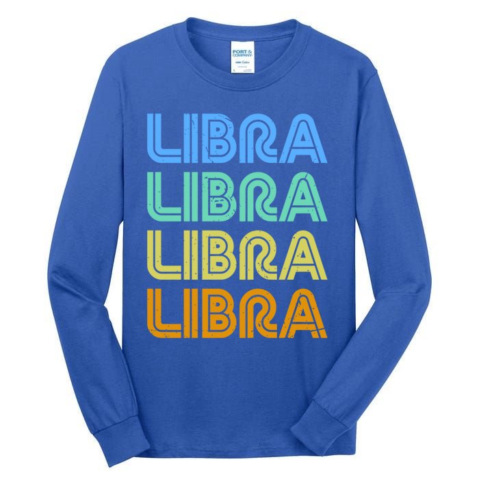 Libra Vintage Retro Design Libra Zodiac Sign / Constellation Cool Gift Tall Long Sleeve T-Shirt