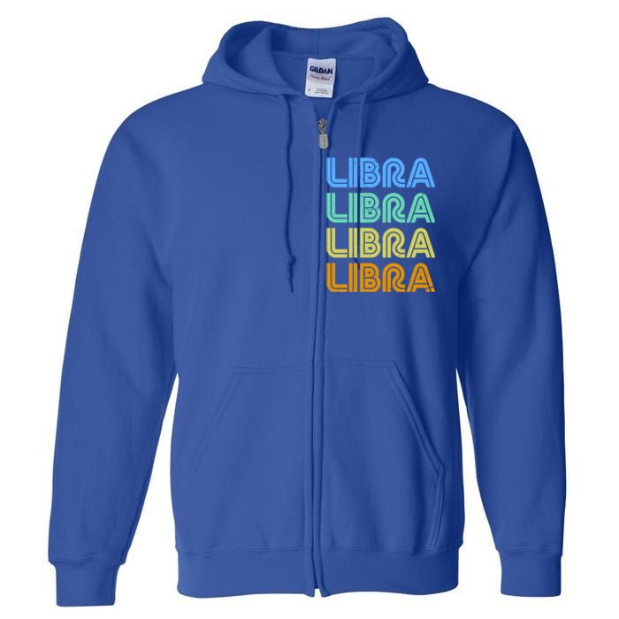 Libra Vintage Retro Design Libra Zodiac Sign / Constellation Cool Gift Full Zip Hoodie