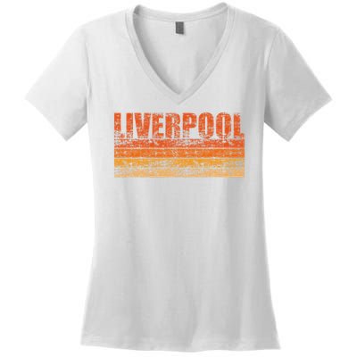 Liverpool Vintage Retro England Women's V-Neck T-Shirt