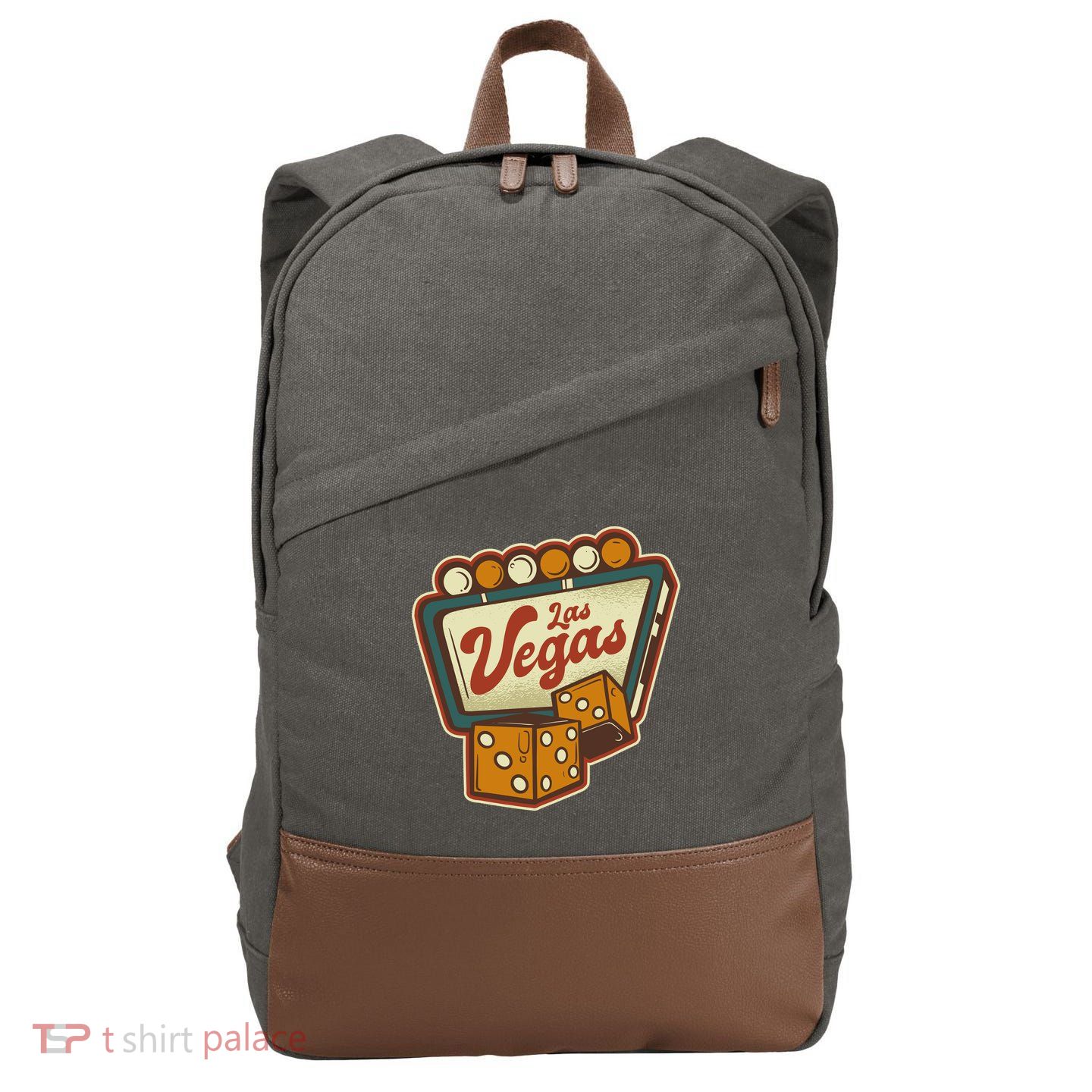 Las Vegas Retro Sign Cotton Canvas Backpack